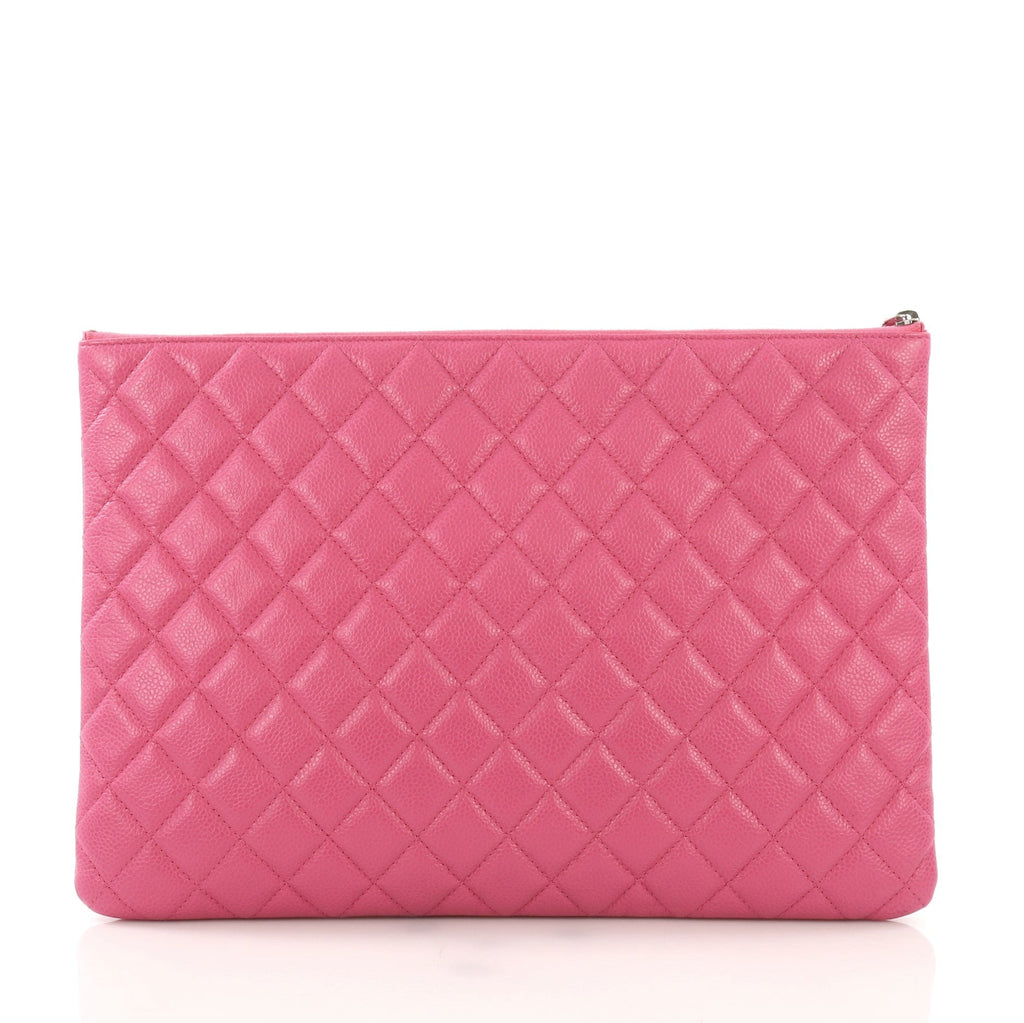O Case Clutch Quilted Caviar Large
