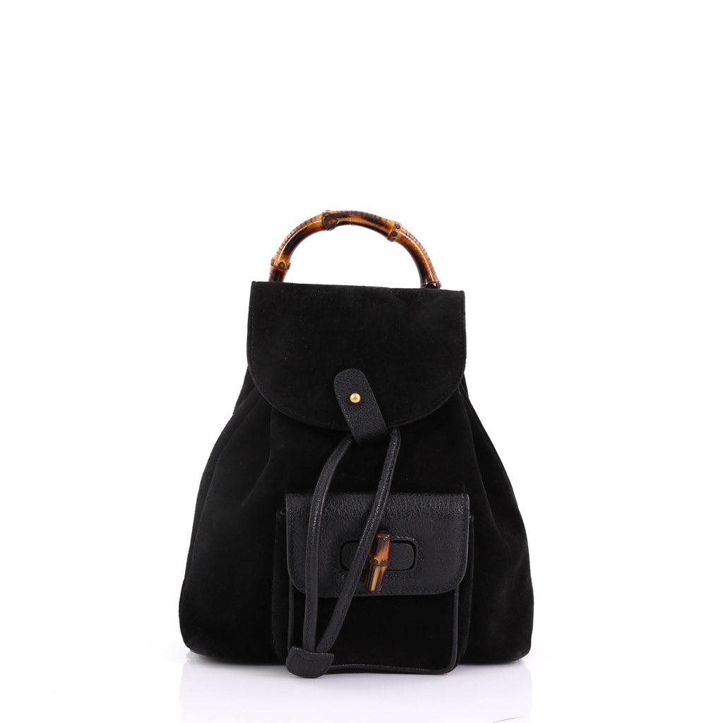 Vintage Bamboo Backpack Suede Mini