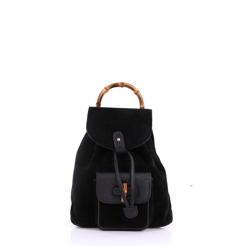 Vintage Bamboo Backpack Suede Mini