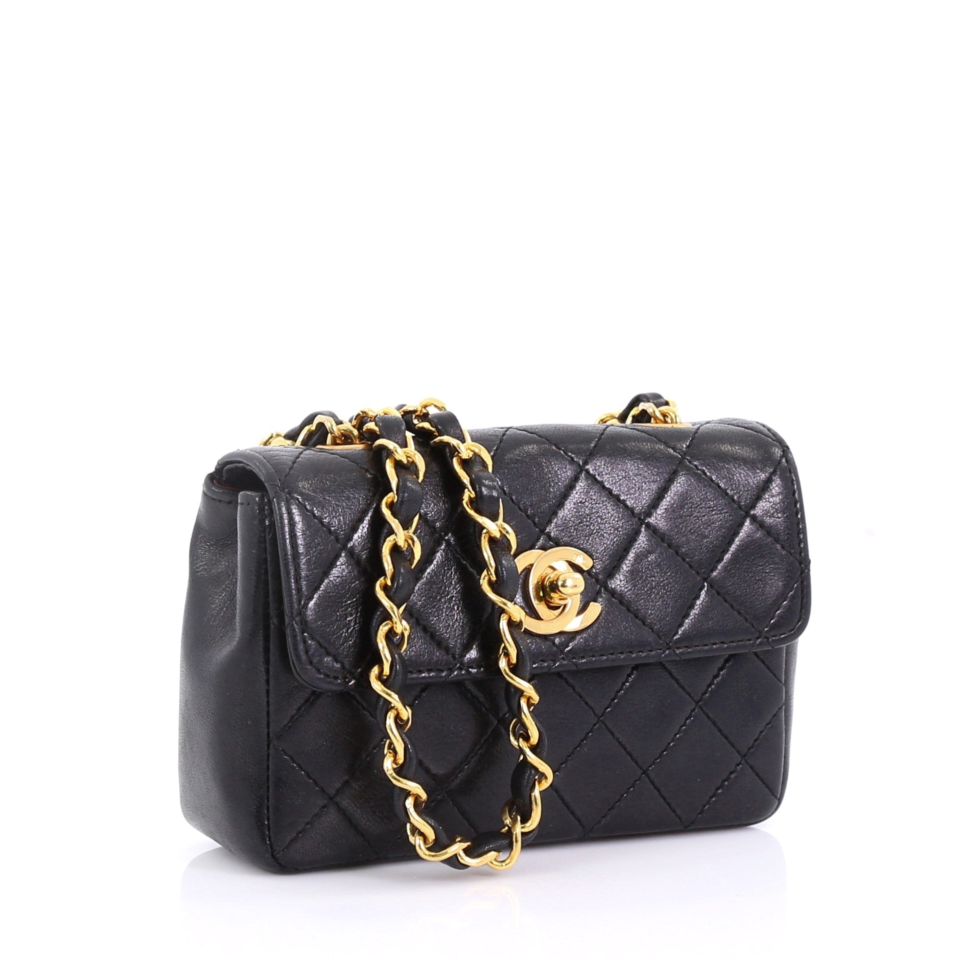 Vintage CC Chain Flap Bag Quilted Leather Extra Mini