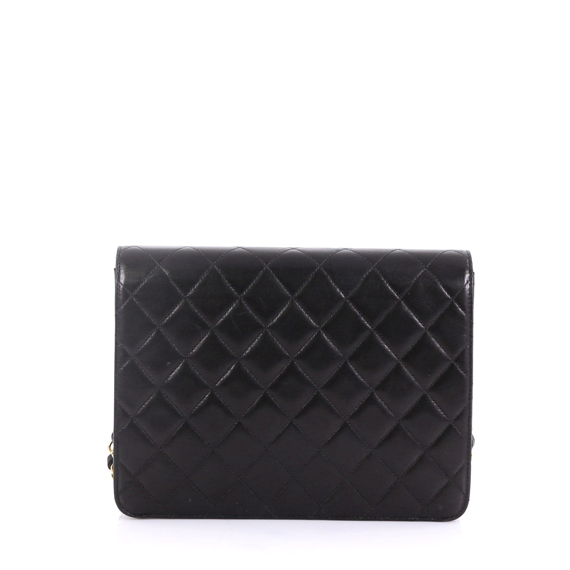 Vintage Clutch with Chain Quilted Leather Small