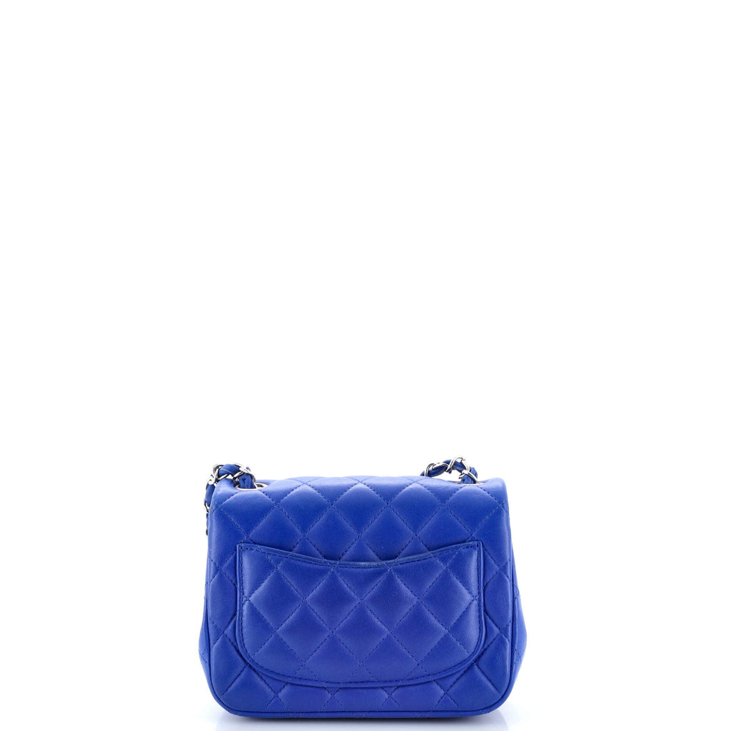 Square Classic Single Flap Bag Quilted Lambskin Mini