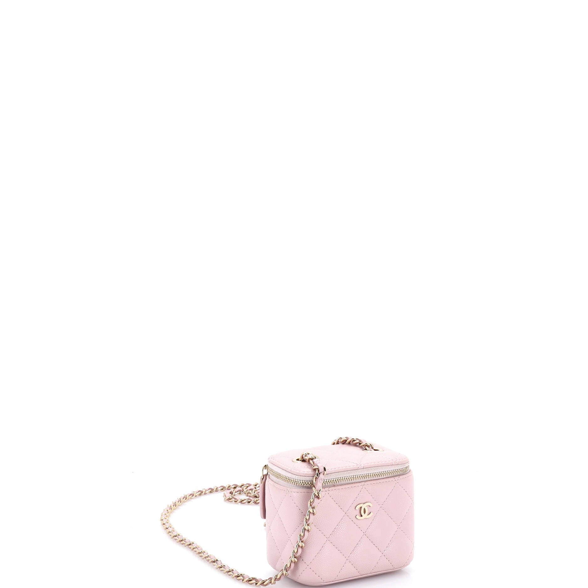 Classic Vanity Case with Chain Quilted Caviar Mini