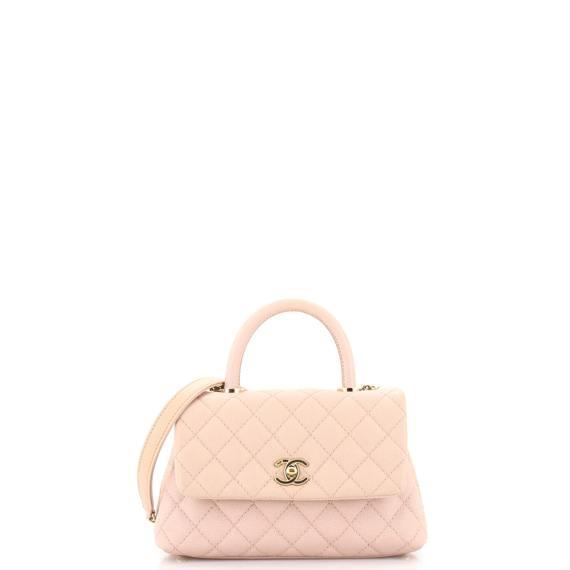 Coco Top Handle Bag Quilted Caviar Mini