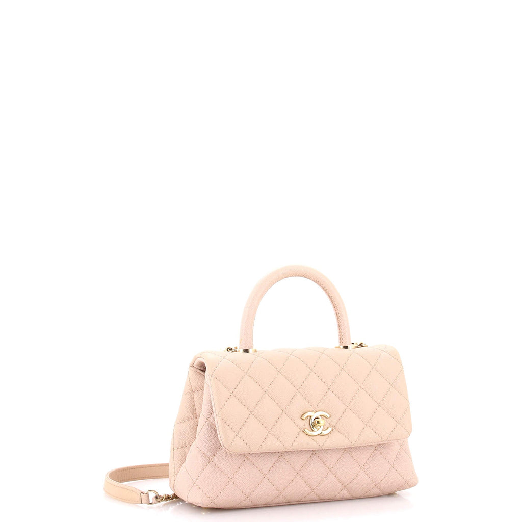 Coco Top Handle Bag Quilted Caviar Mini