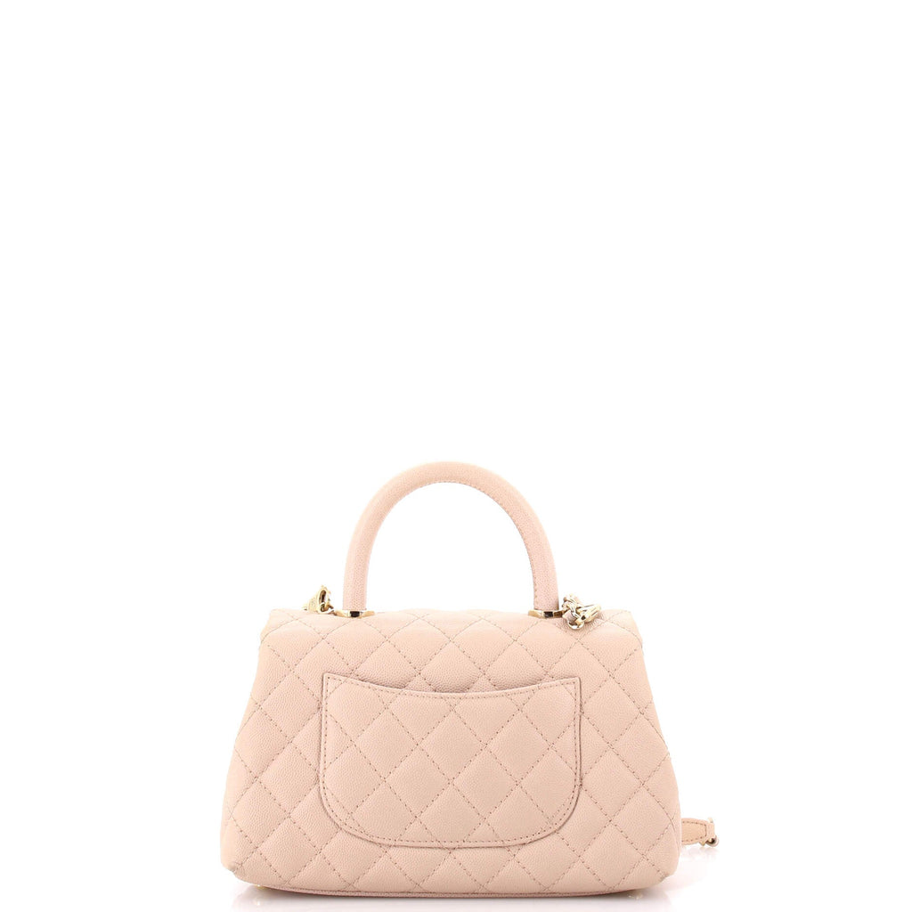 Coco Top Handle Bag Quilted Caviar Mini