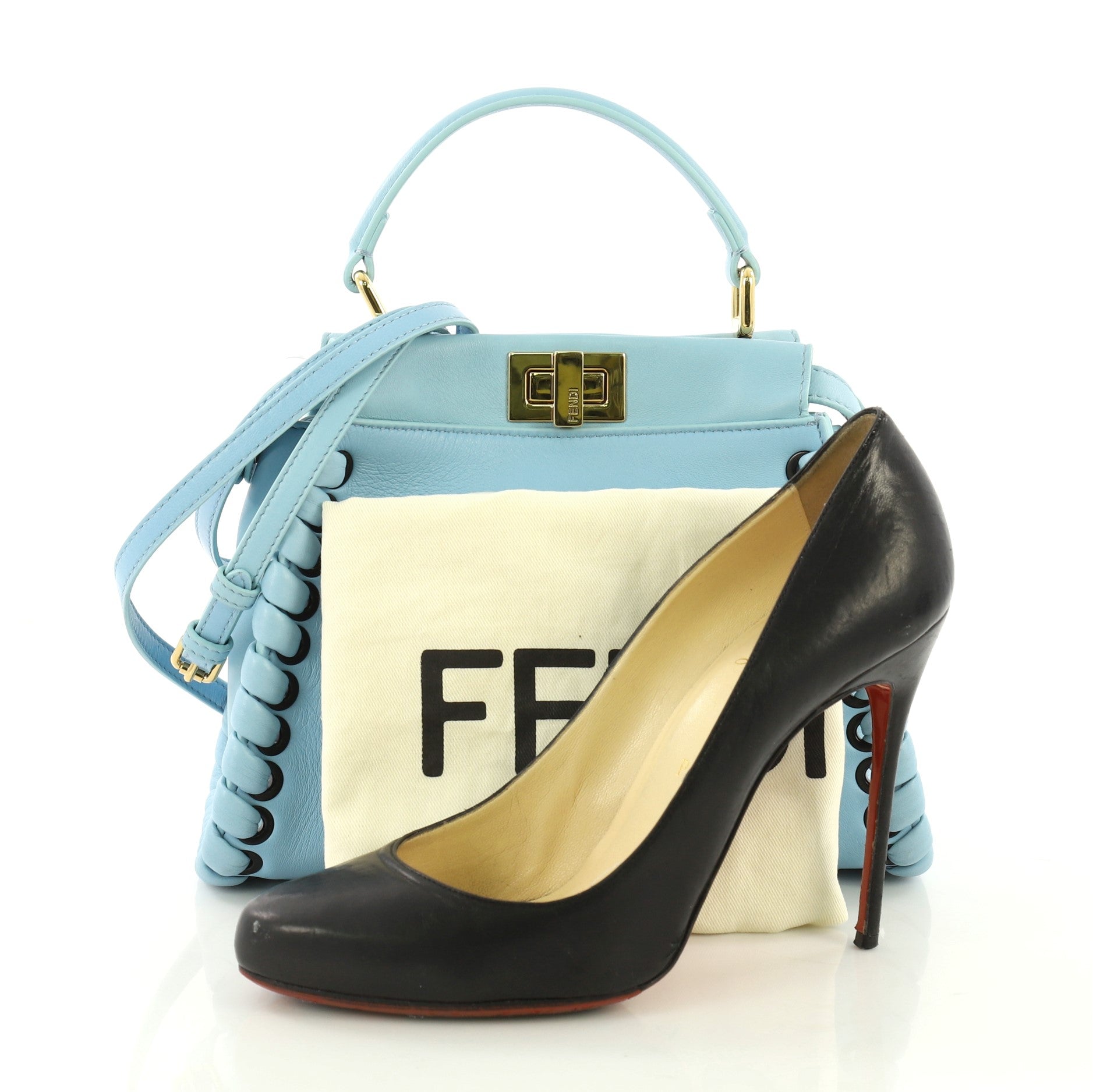 Peekaboo Handbag Whipstitch Leather Mini