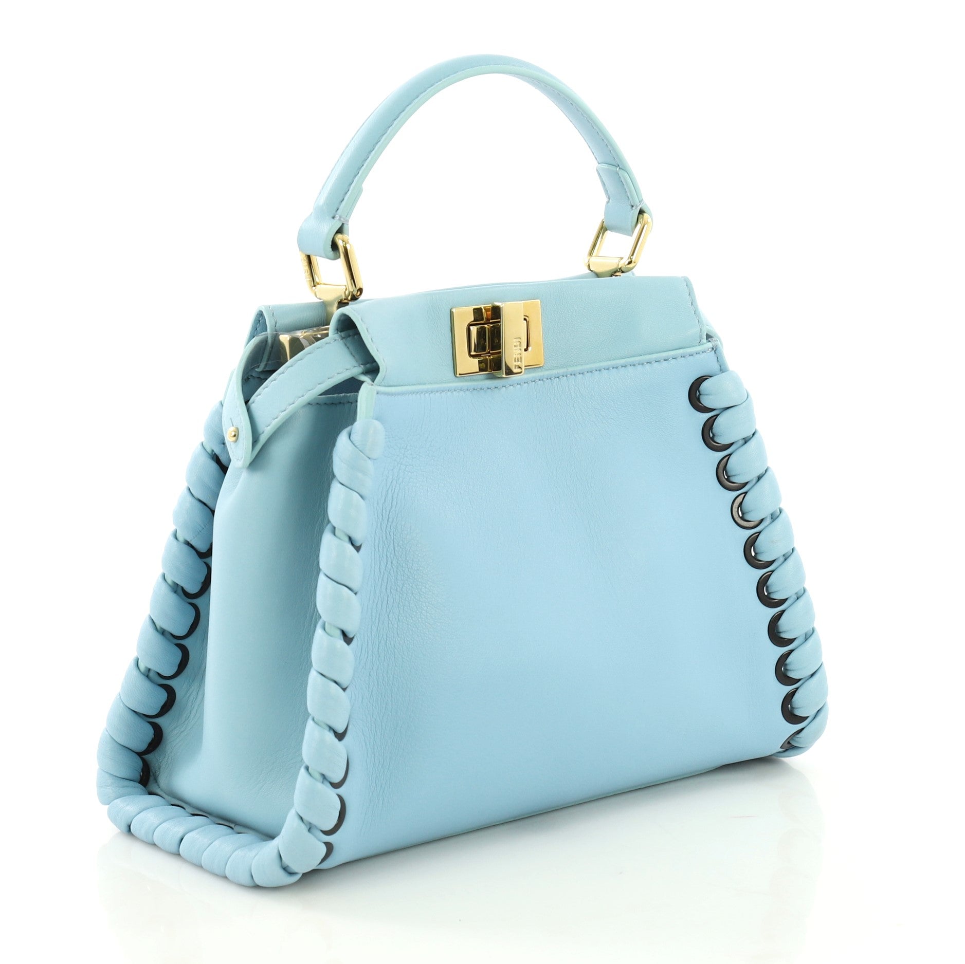 Peekaboo Handbag Whipstitch Leather Mini