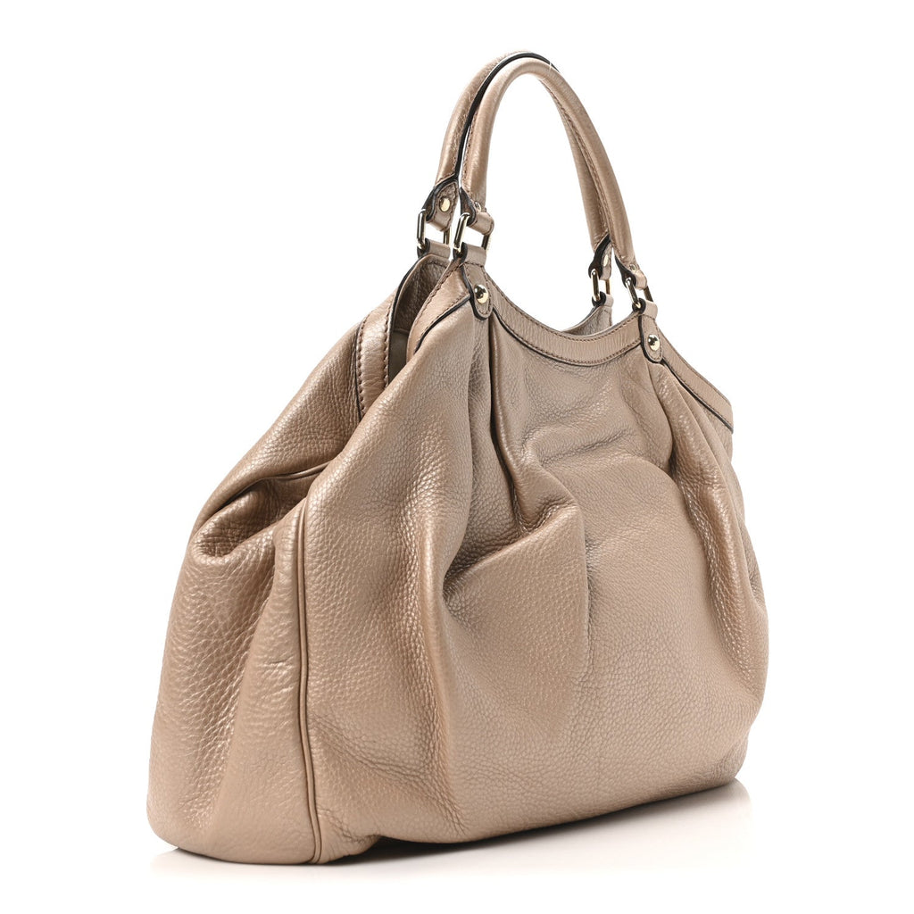 Metallic Cellarius Calfskin Large Sukey Tote Winter Rose