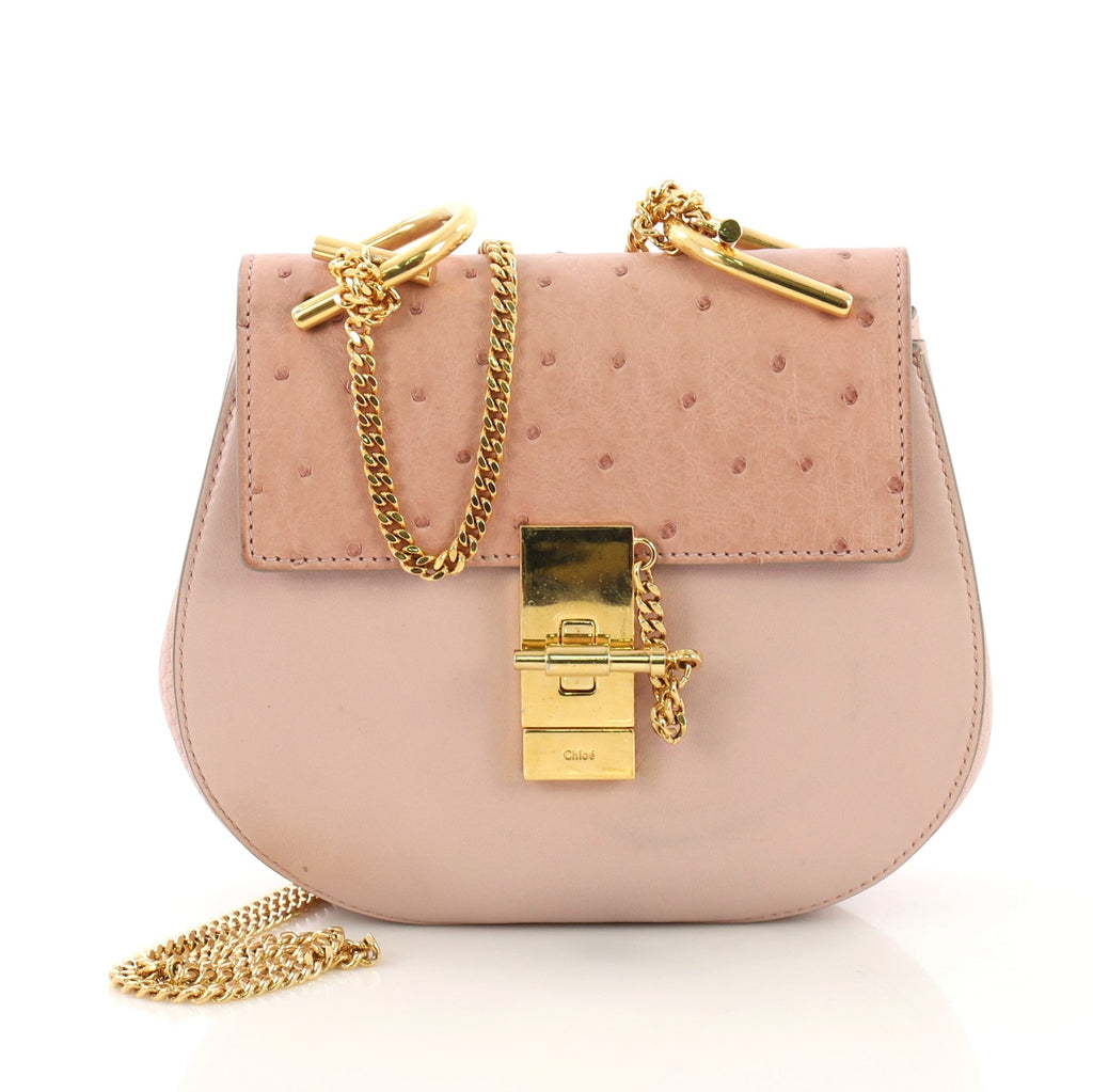 Drew Crossbody Bag Leather with Ostrich Mini