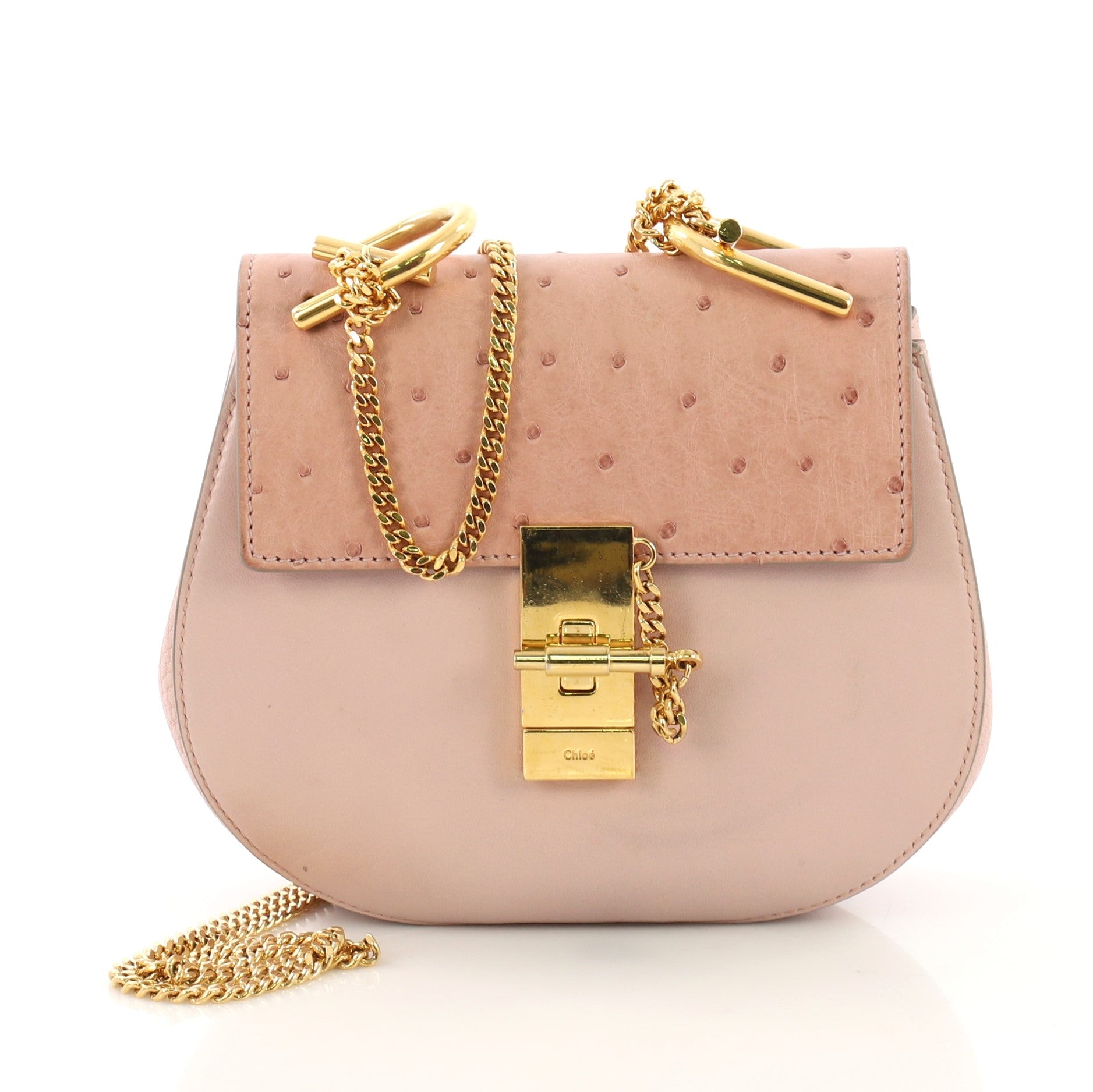 Drew Crossbody Bag Leather with Ostrich Mini
