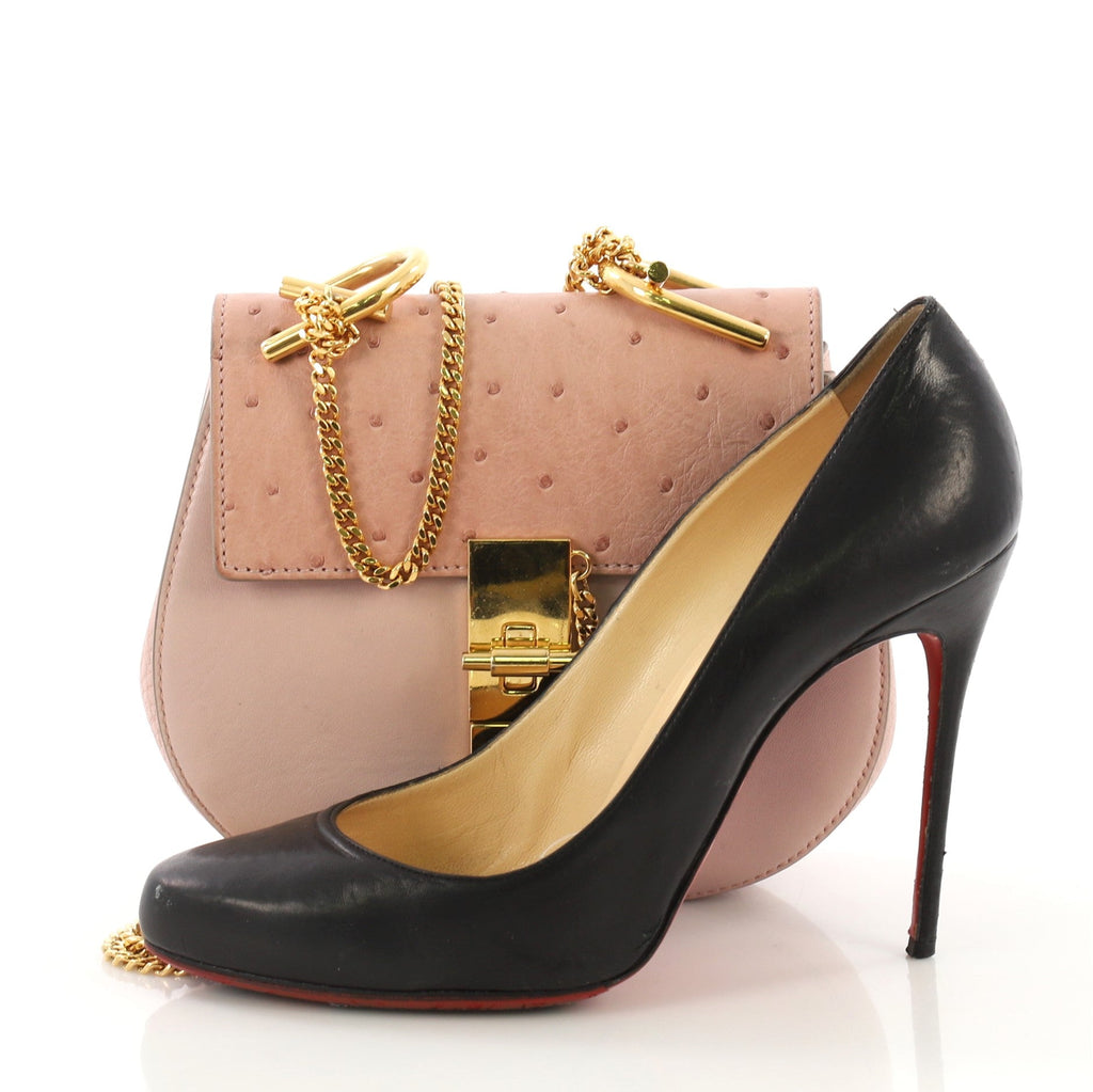 Drew Crossbody Bag Leather with Ostrich Mini