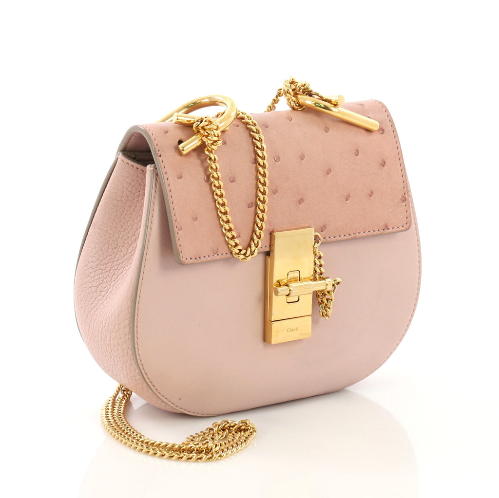 Drew Crossbody Bag Leather with Ostrich Mini