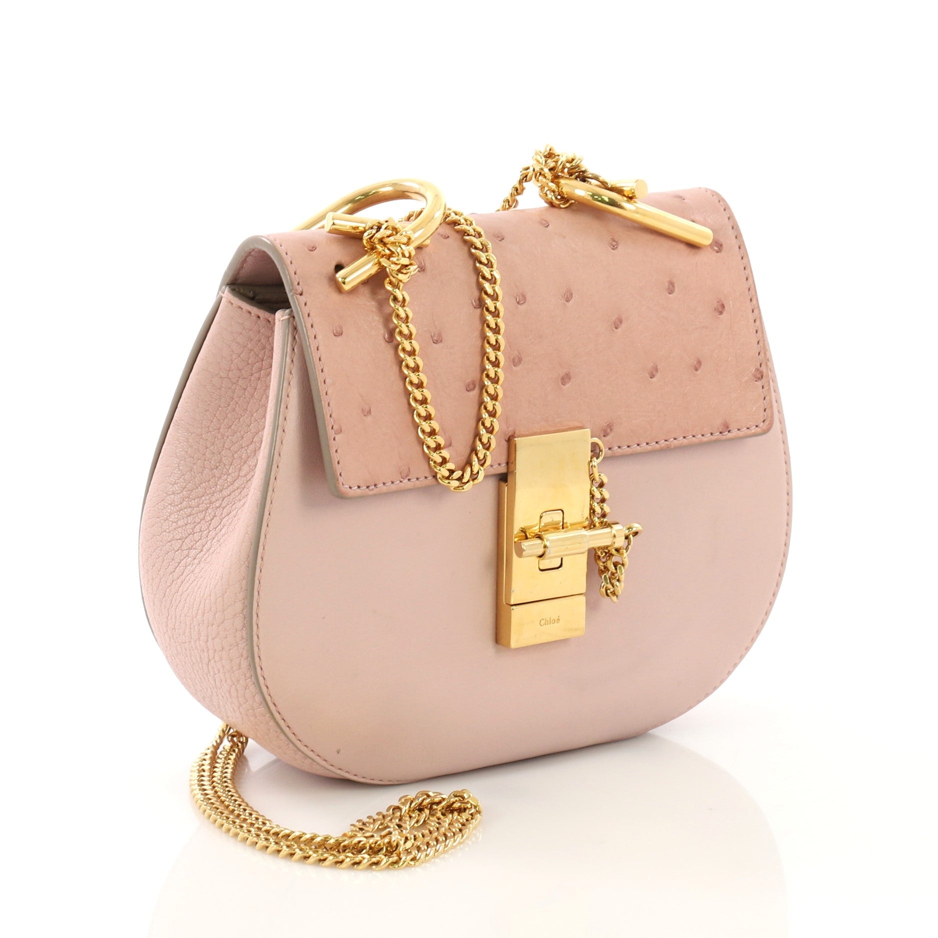 Drew Crossbody Bag Leather with Ostrich Mini