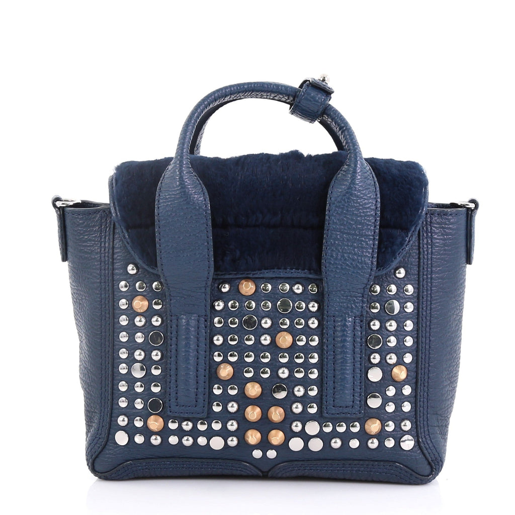Pashli Satchel Studded Leather with Fur Mini