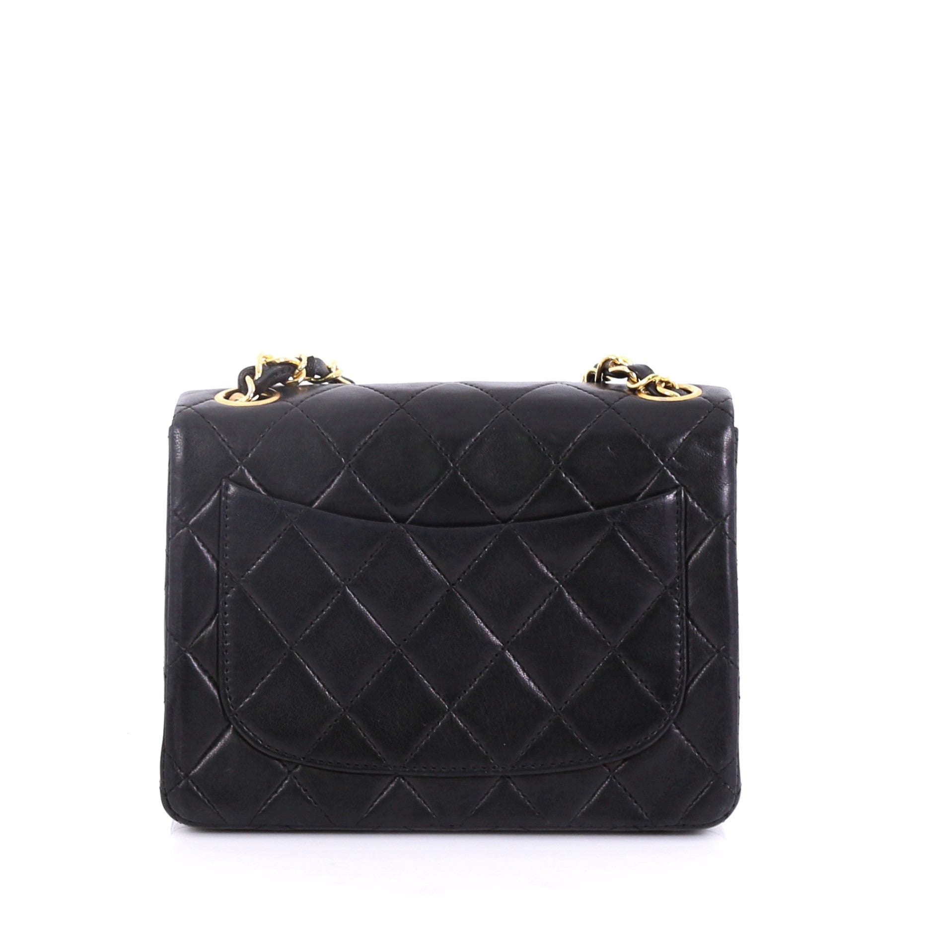 Vintage Square Classic Single Flap Bag Quilted Lambskin Mini