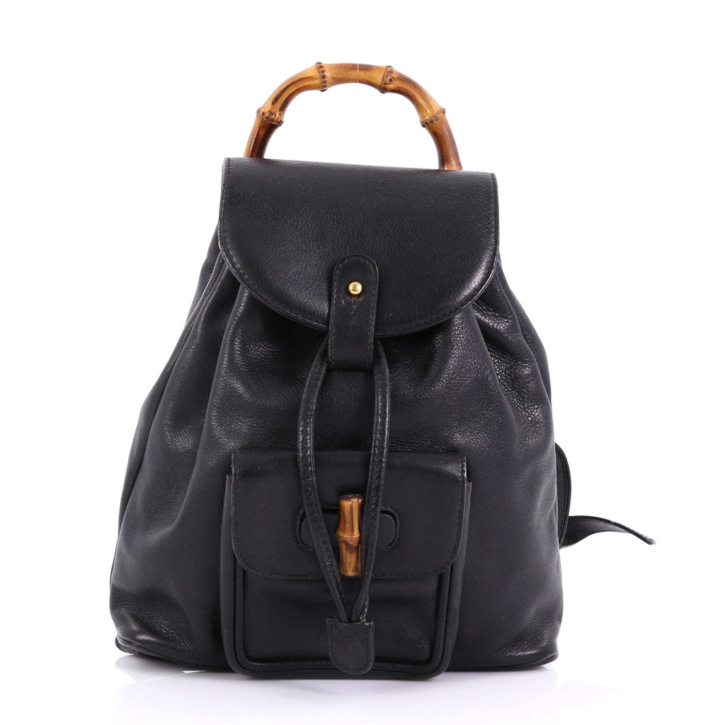 Vintage Bamboo Backpack Leather Mini