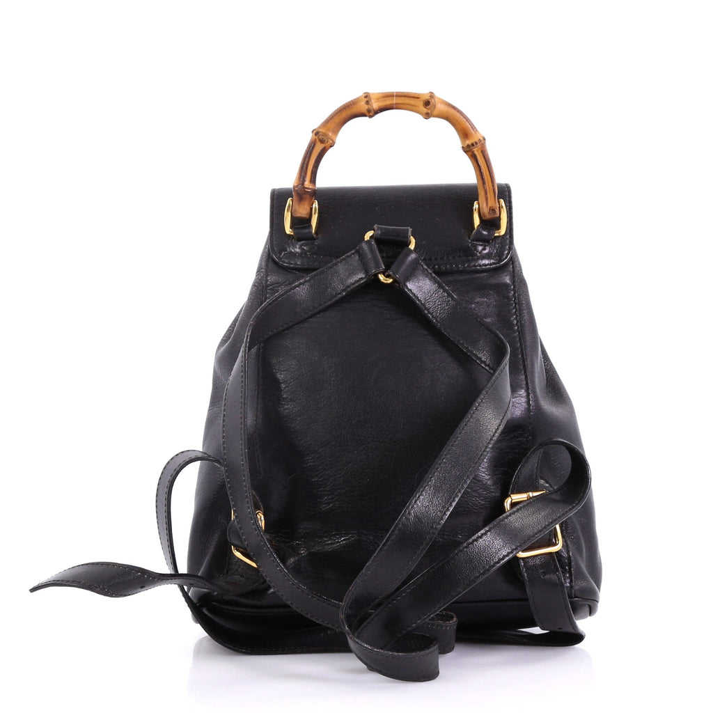 Vintage Bamboo Backpack Leather Mini