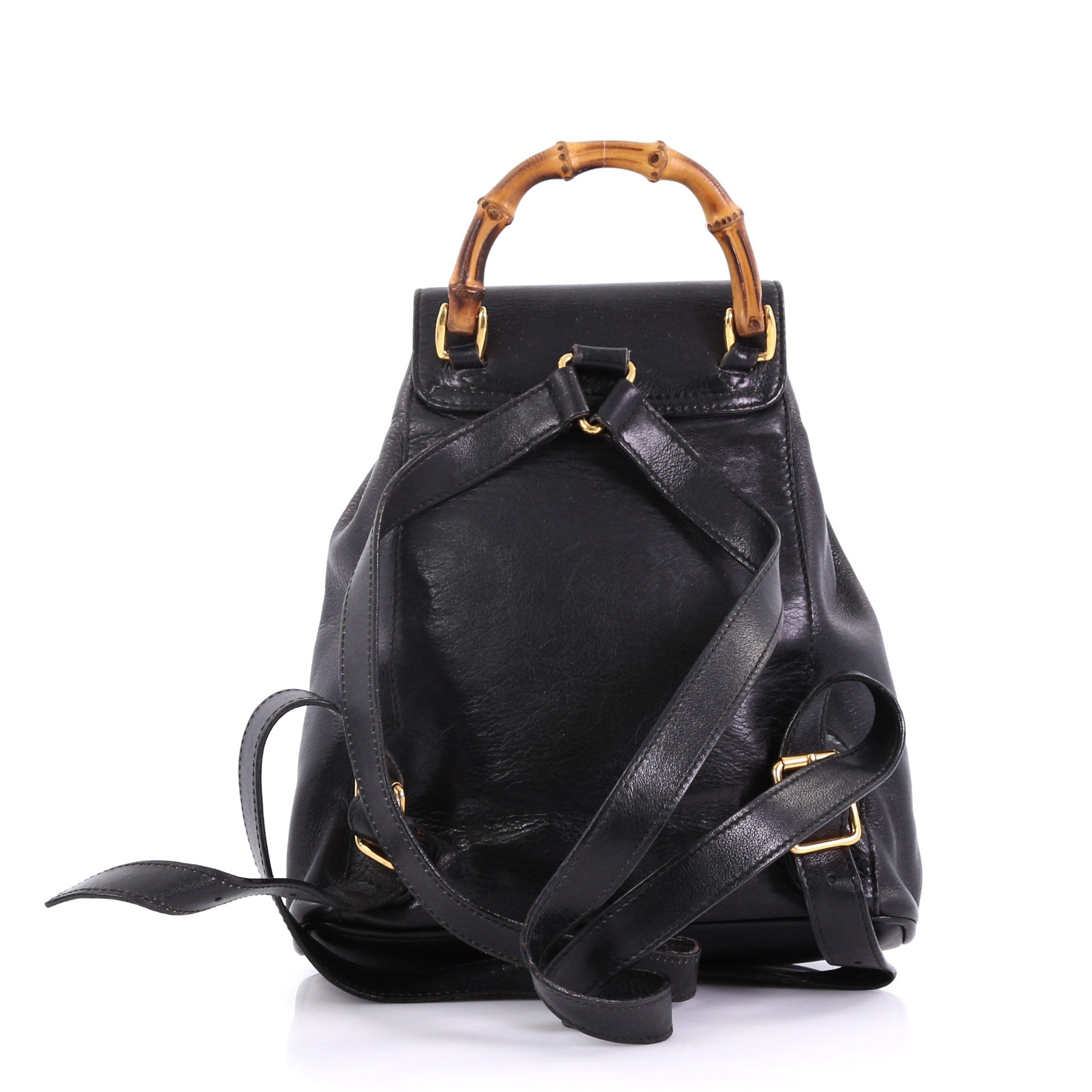 Vintage Bamboo Backpack Leather Mini