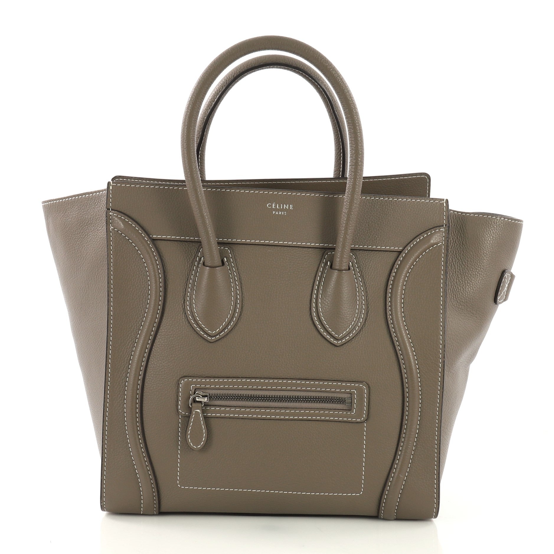 Luggage Handbag Grainy Leather Mini