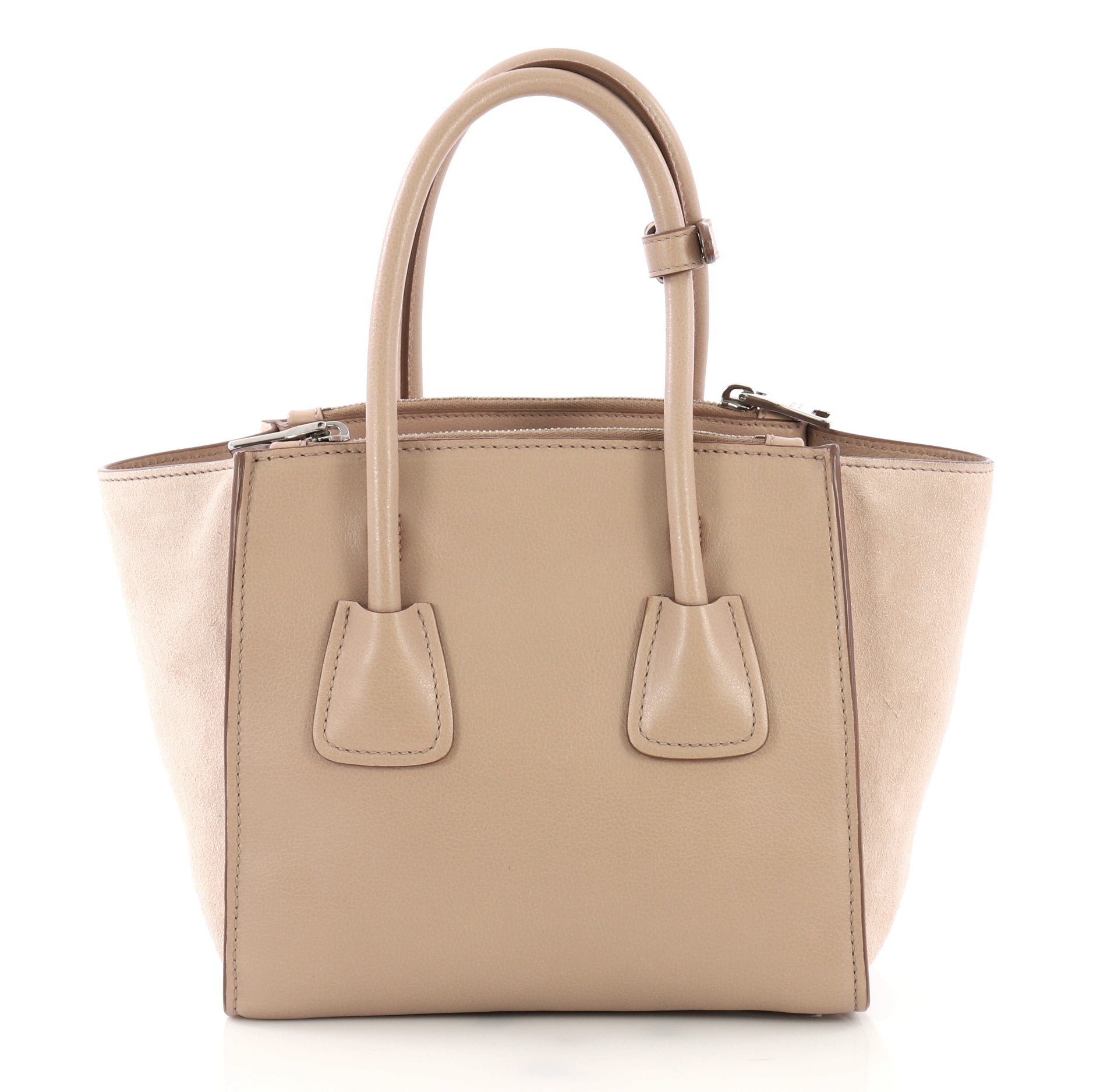 Twin Pocket Tote Glace Calf and Suede Mini