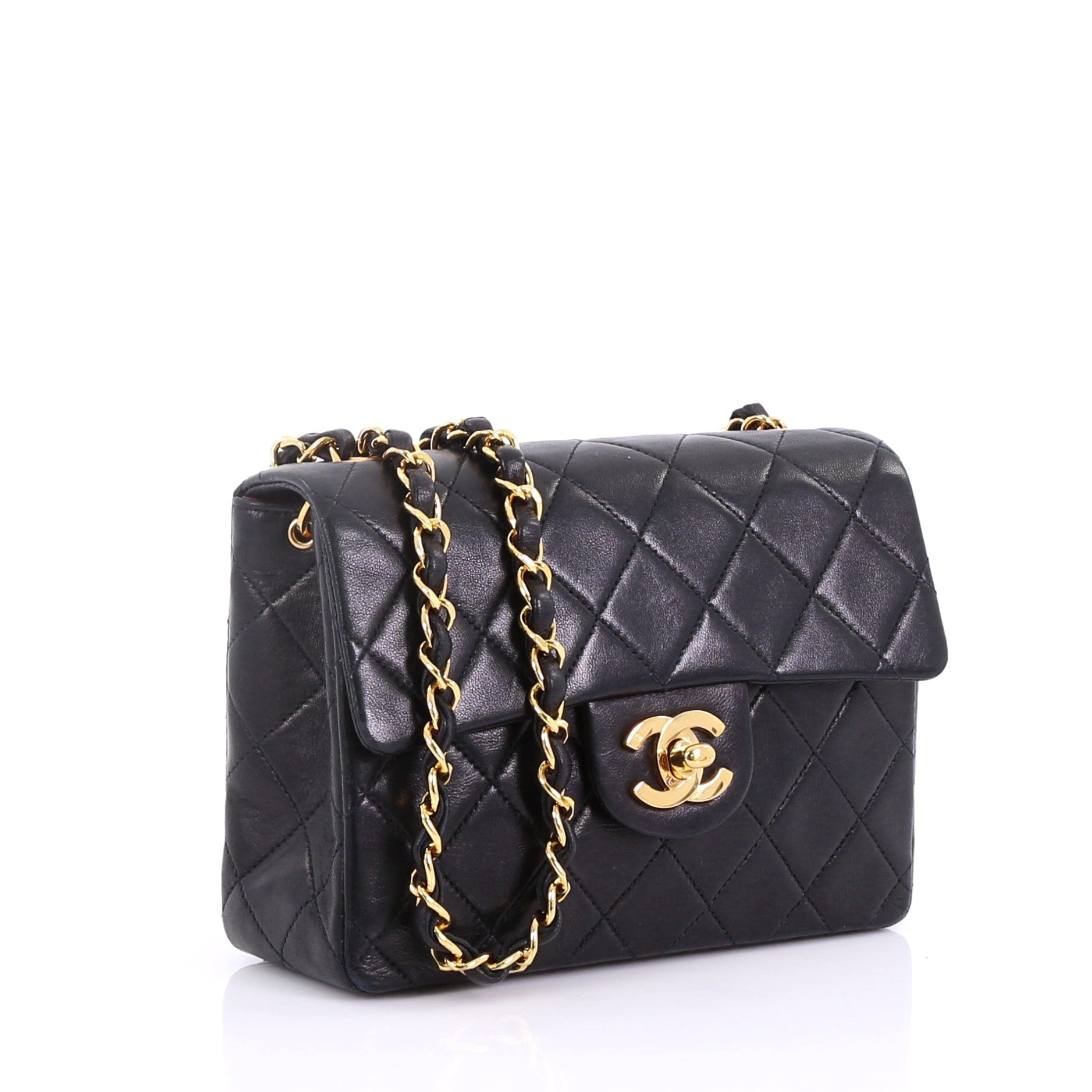 Vintage Square Classic Single Flap Bag Quilted Lambskin Mini