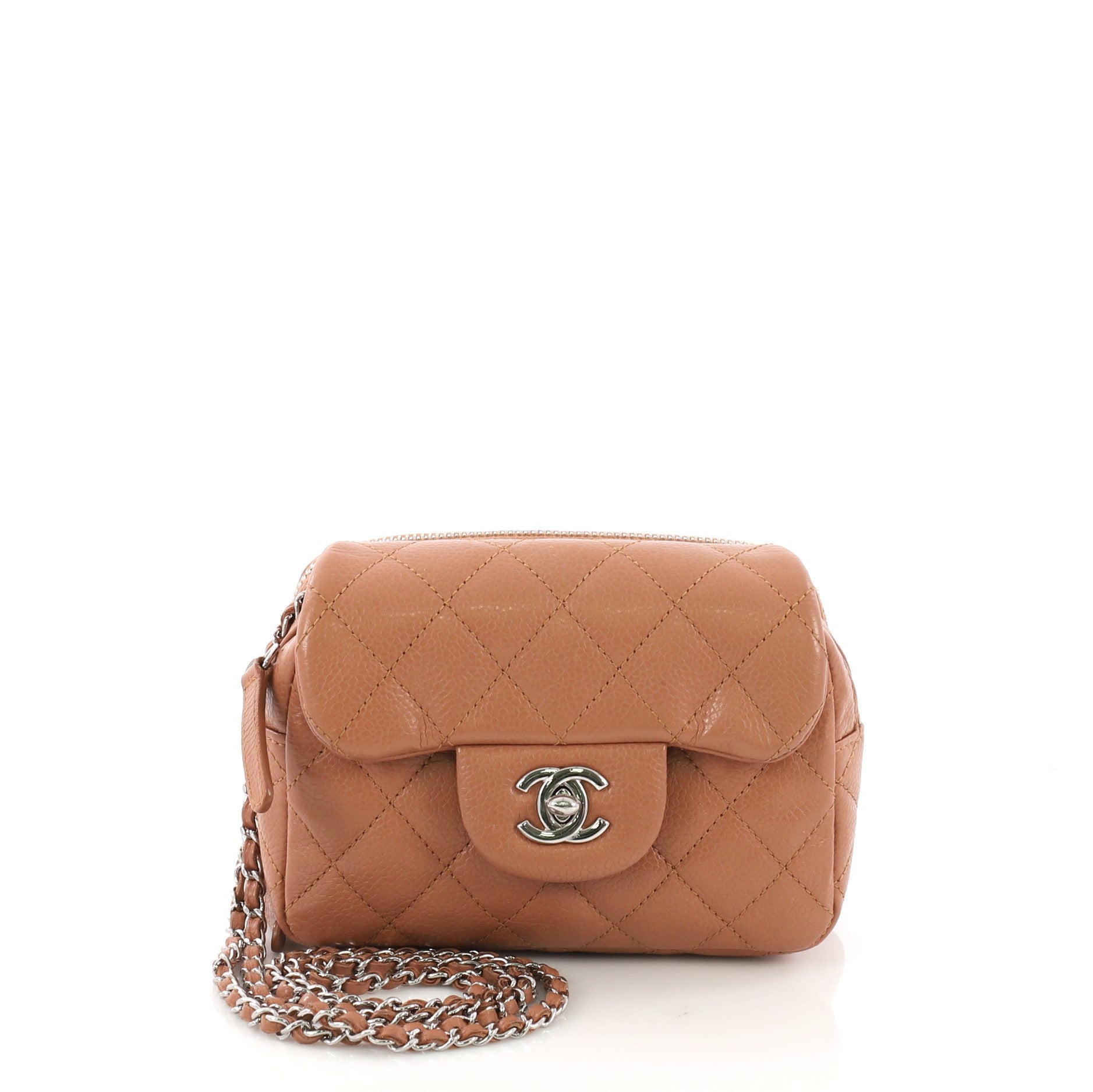 Wallet on Chain Flap Bag Quilted Caviar Mini