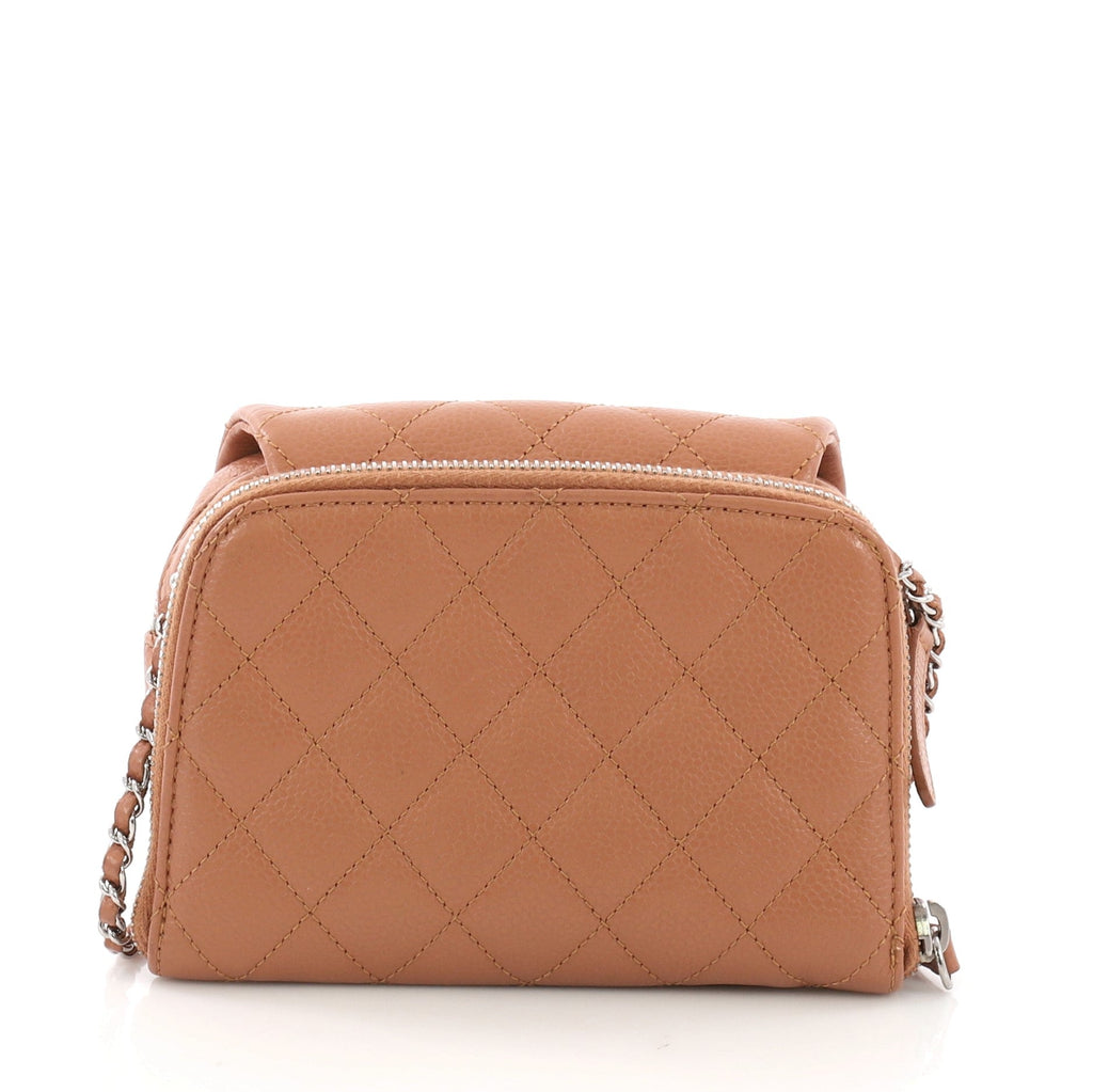 Wallet on Chain Flap Bag Quilted Caviar Mini