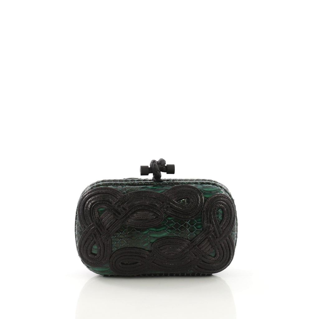 Knot Clutch Python with Applique Small