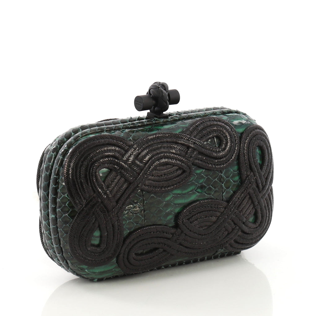 Knot Clutch Python with Applique Small