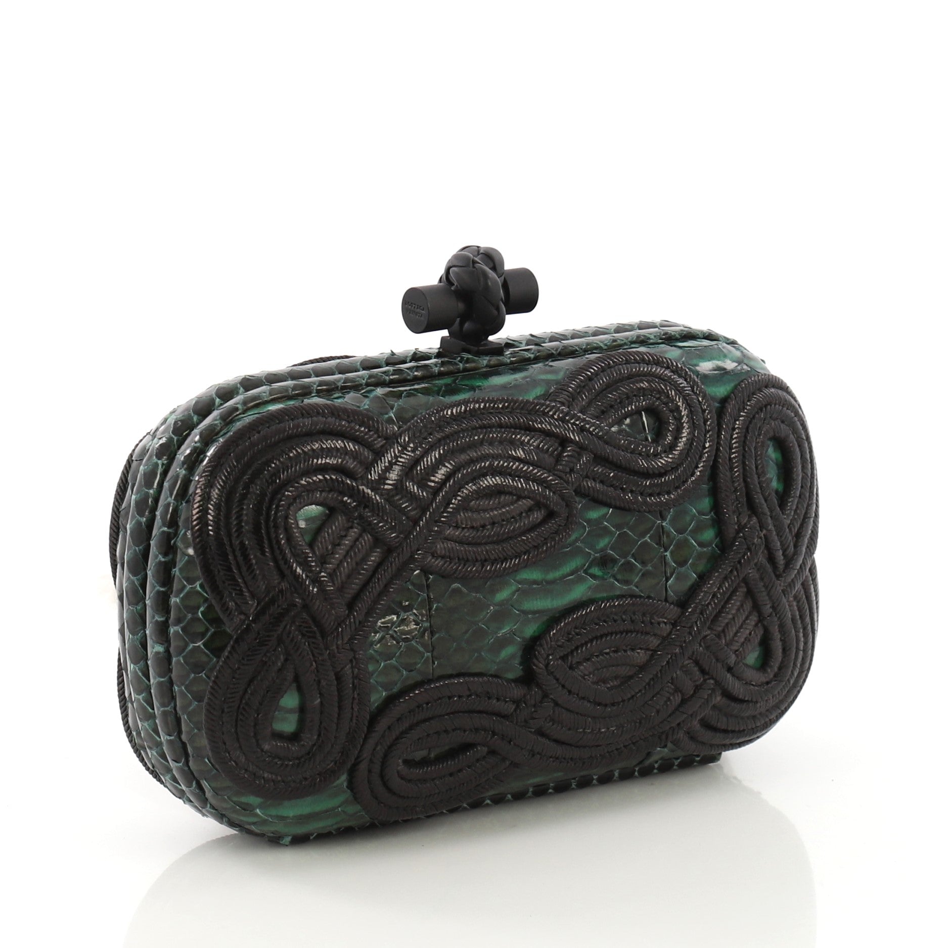 Knot Clutch Python with Applique Small