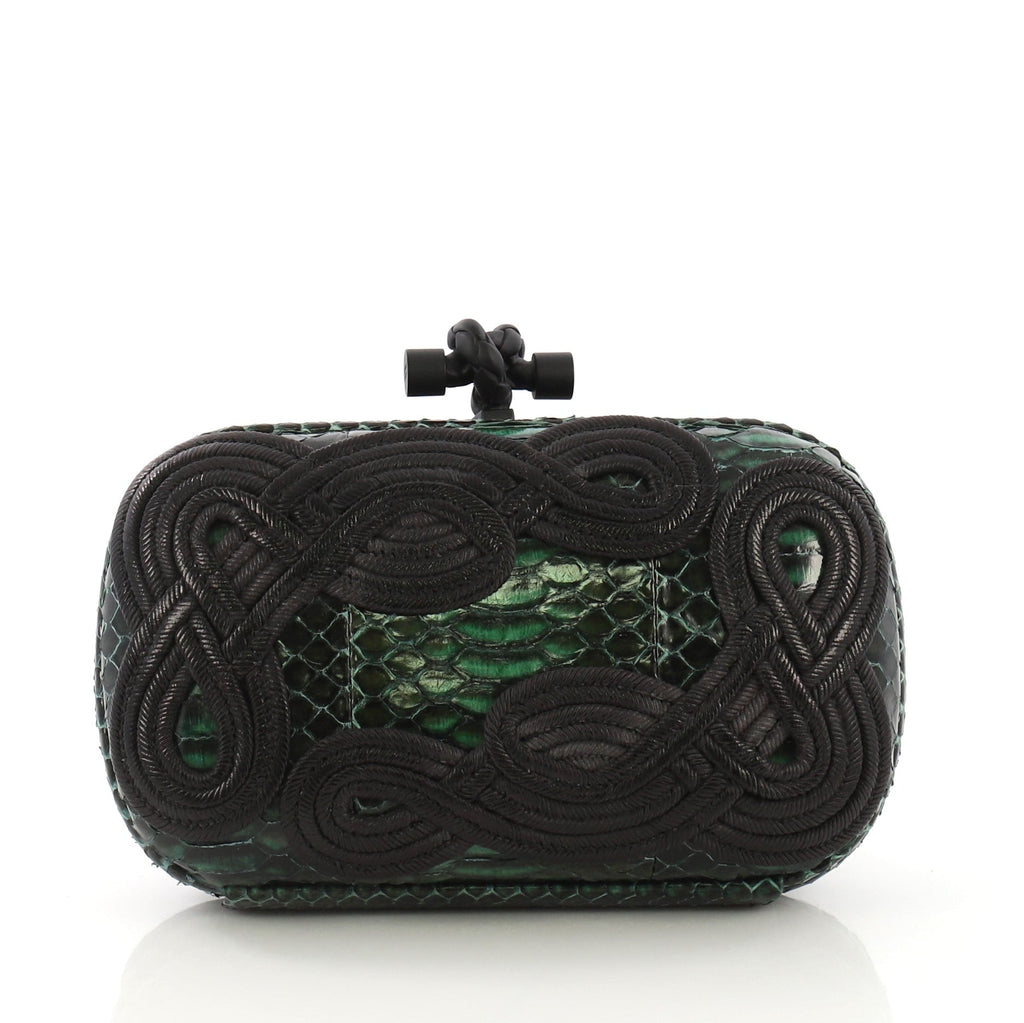 Knot Clutch Python with Applique Small