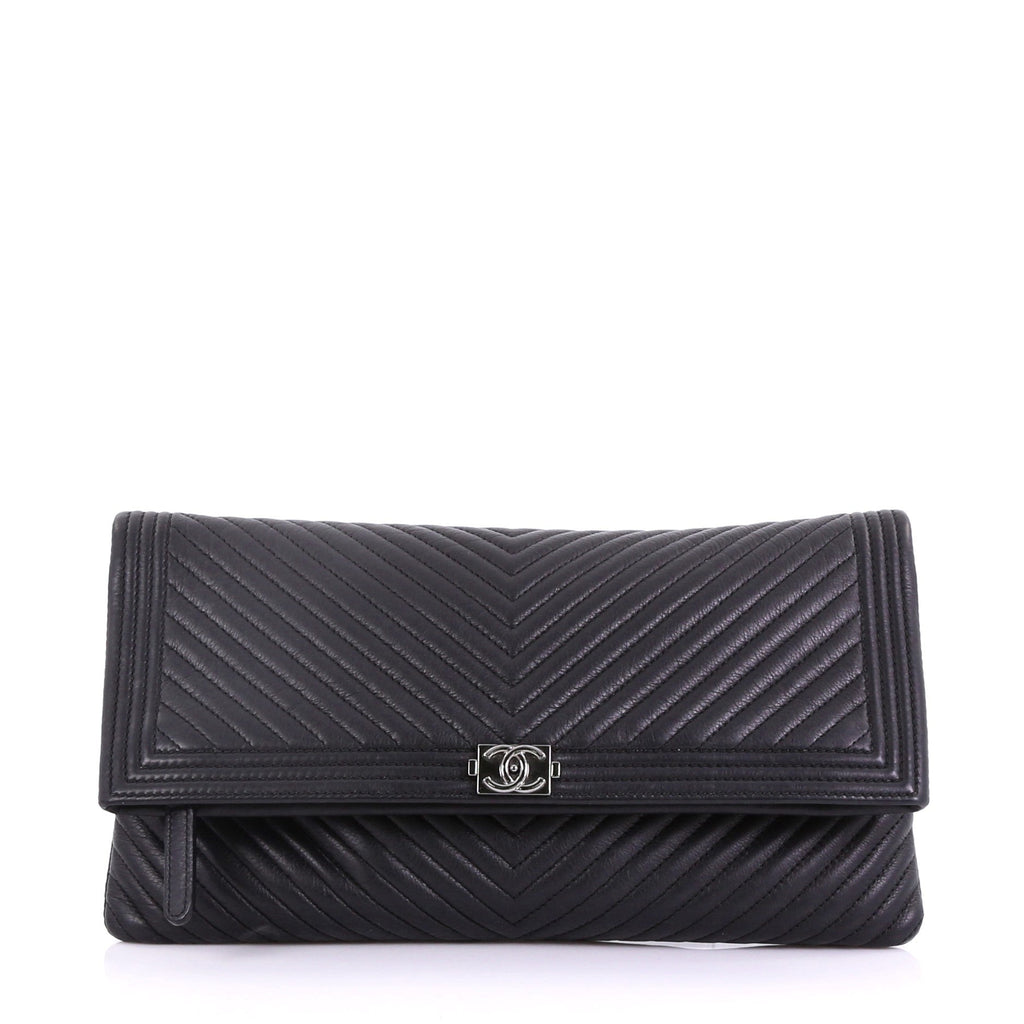 Boy Beauty CC Clutch Chevron Leather