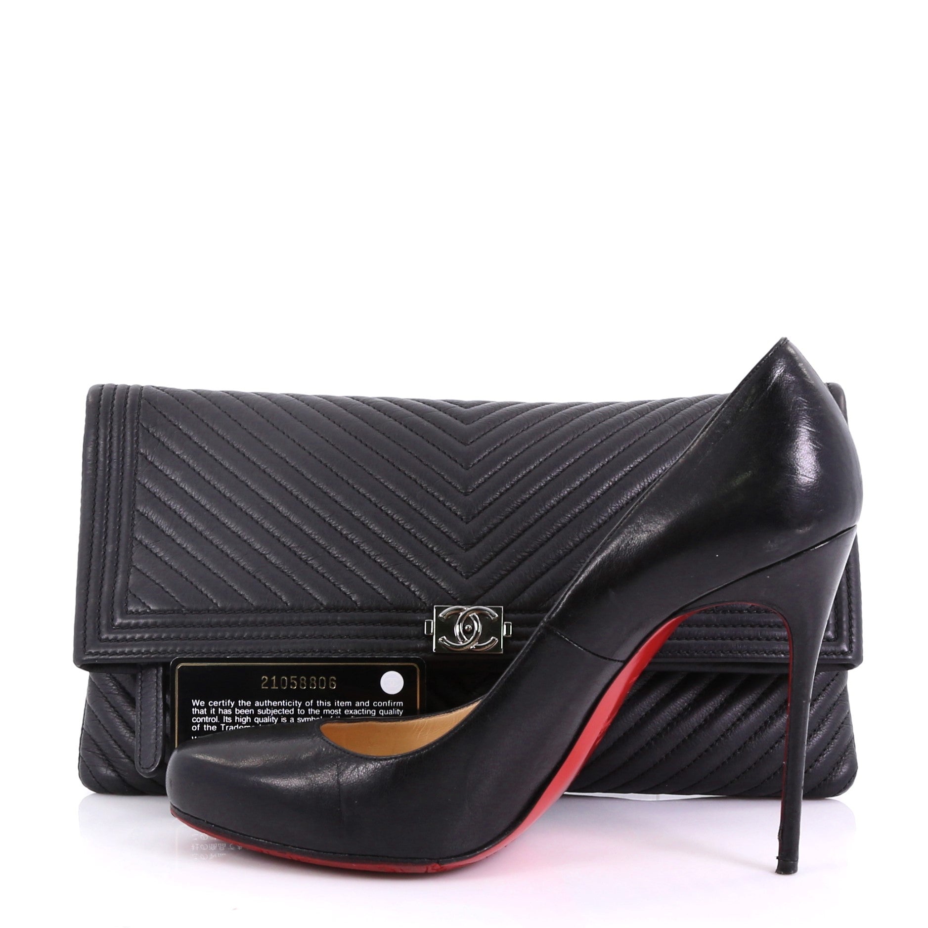 Boy Beauty CC Clutch Chevron Leather