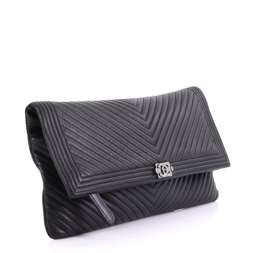 Boy Beauty CC Clutch Chevron Leather