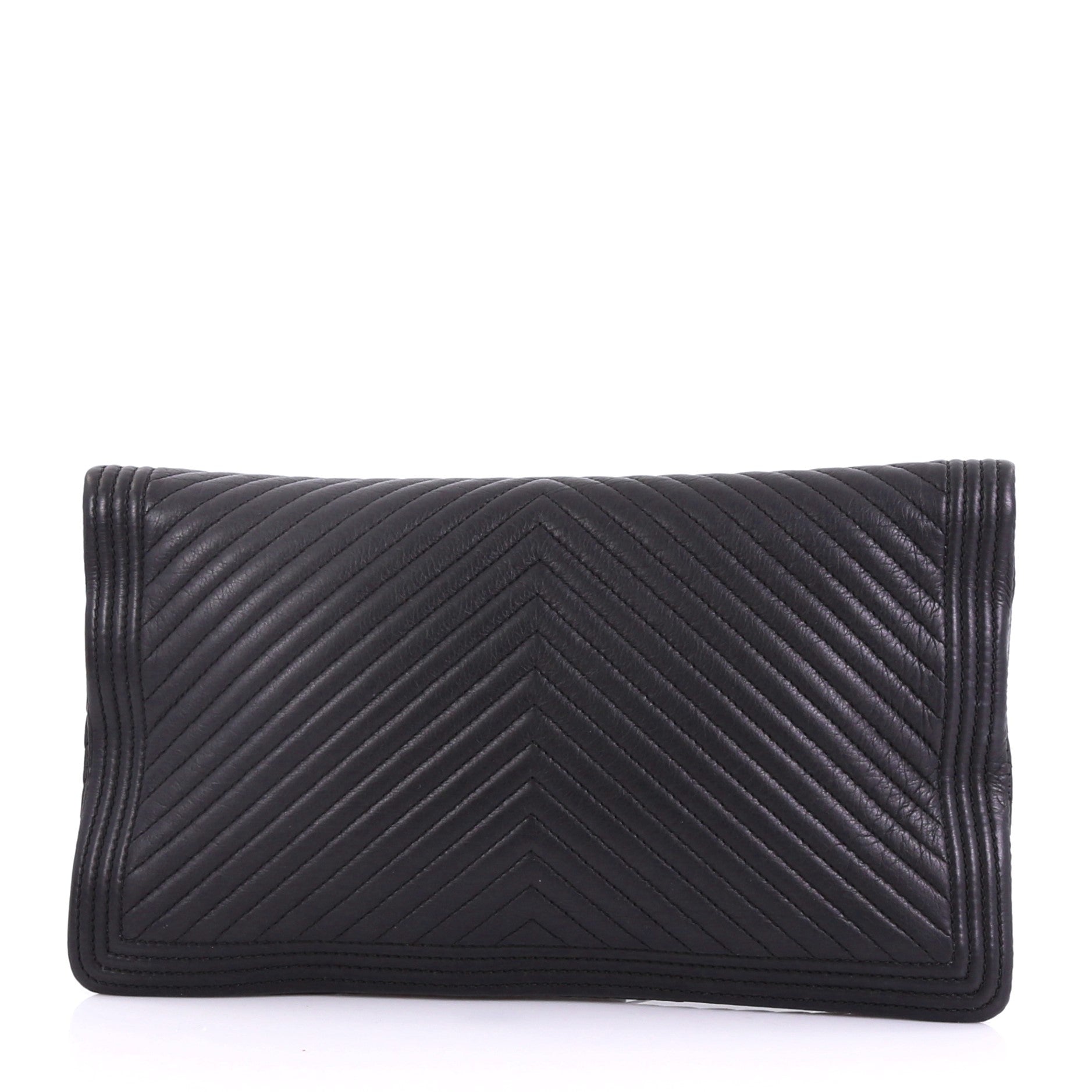 Boy Beauty CC Clutch Chevron Leather