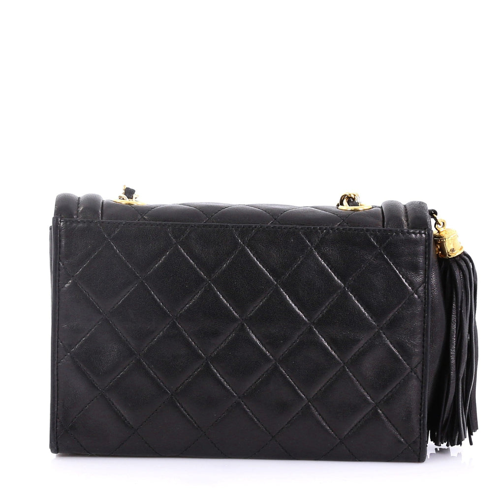 Vintage Tassel Flap Bag Quilted Lambskin Mini