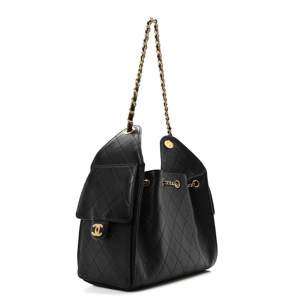 Caviar Quilted Small Chanel 25 Handbag Black