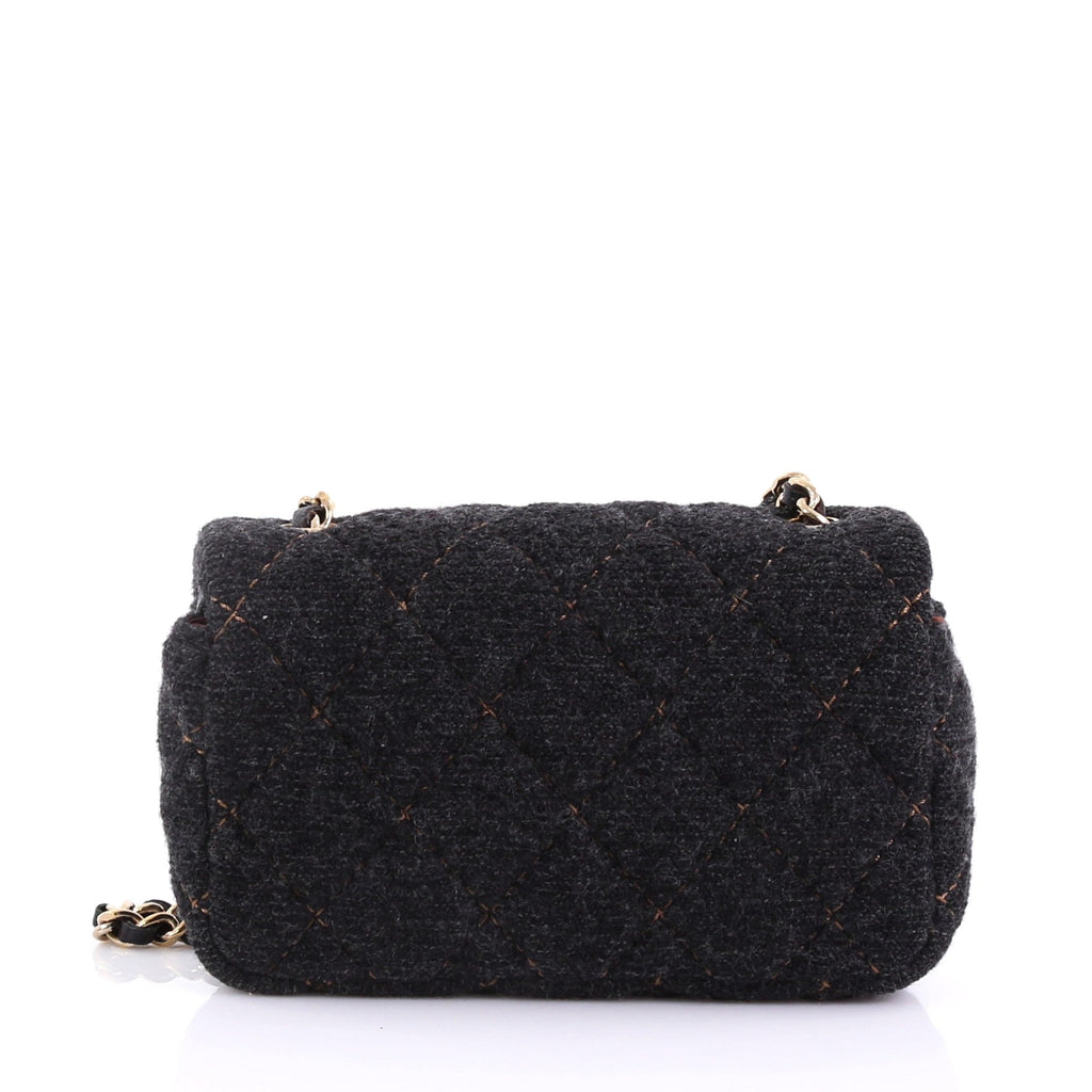 Chain Flap Bag Quilted Wool Extra Mini