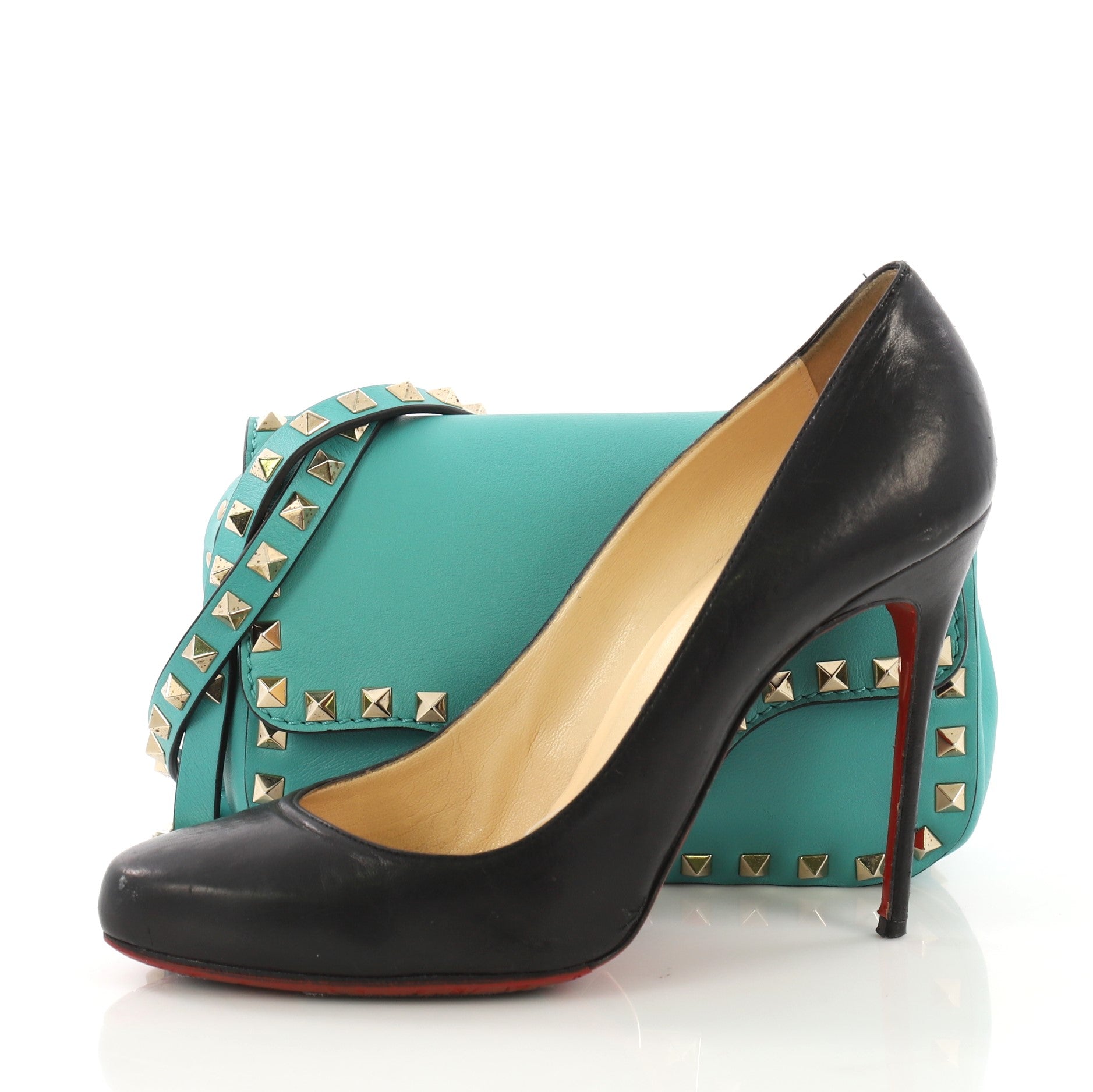 Rockstud Flip Lock Flap Bag Leather Mini