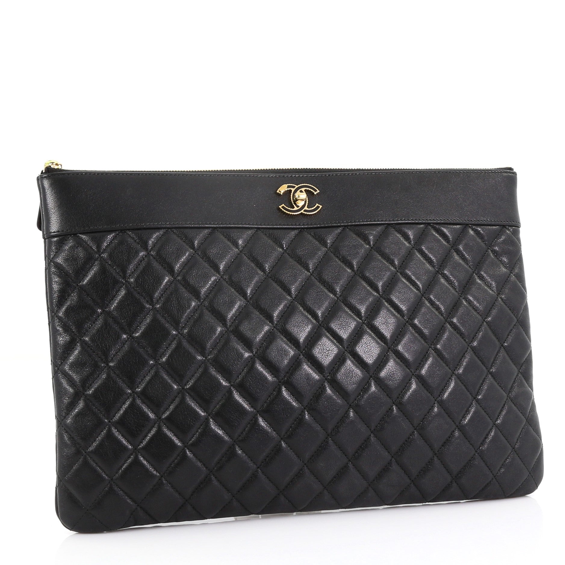 Mademoiselle Vintage O Case Clutch Quilted Sheepskin Large