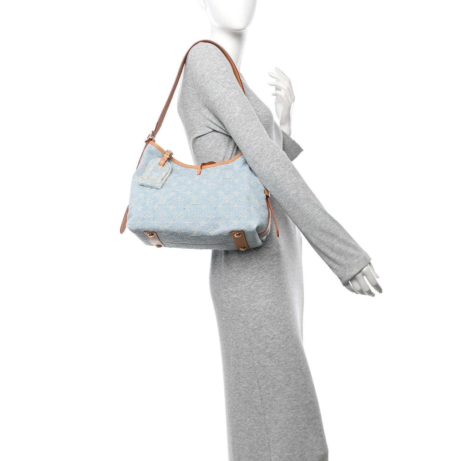 Monogram Denim CarryAll PM Sky Blue