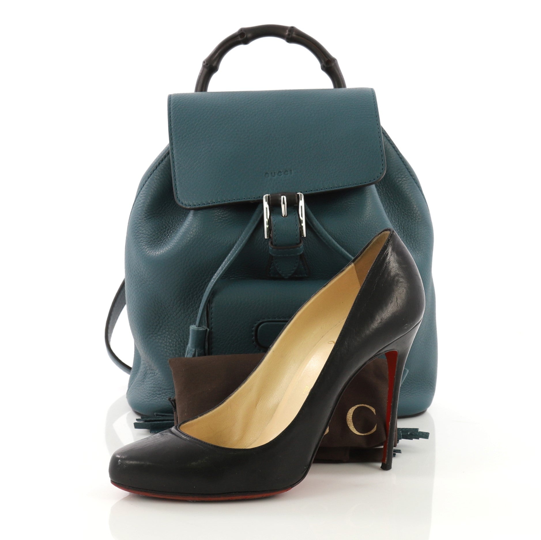 Bamboo Tassel Backpack Leather Mini