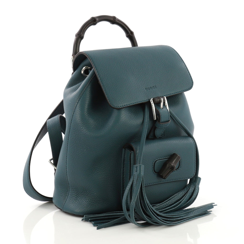 Bamboo Tassel Backpack Leather Mini