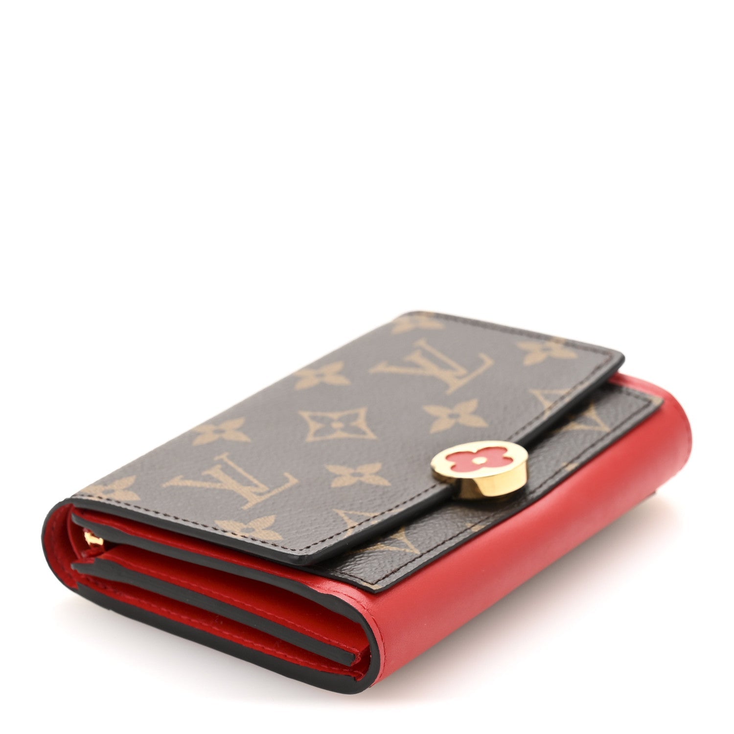 Monogram Flore Compact Wallet Coquelicot