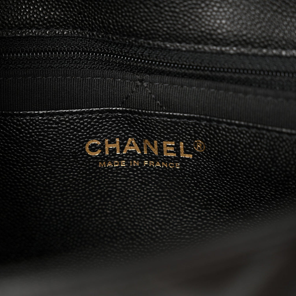 Caviar Quilted CC Large Flap Black