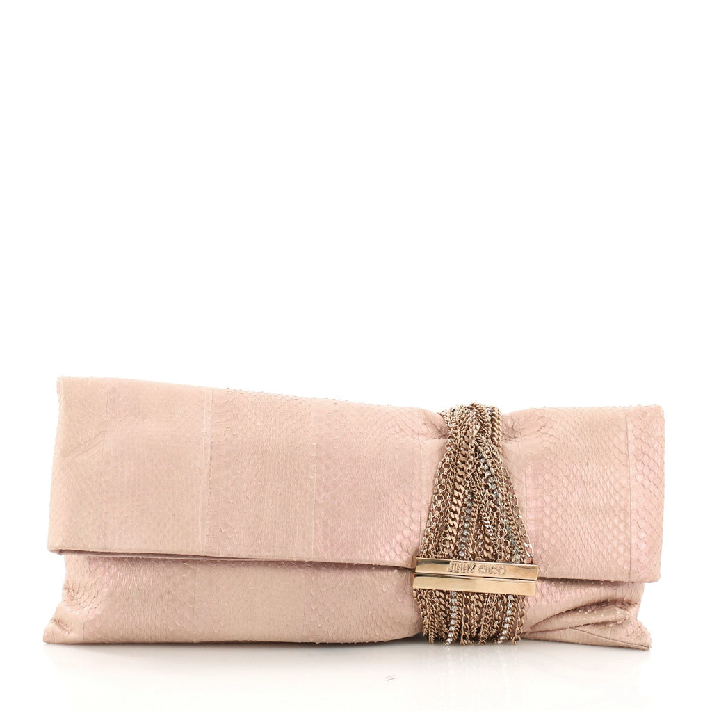 Chandra Chain Clutch Snakeskin