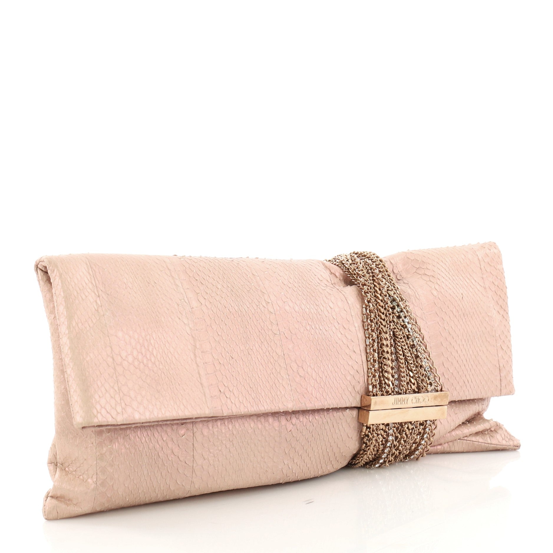 Chandra Chain Clutch Snakeskin