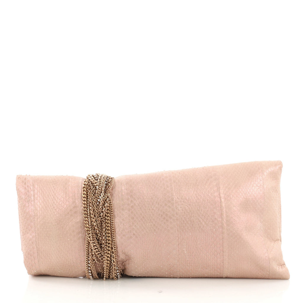 Chandra Chain Clutch Snakeskin