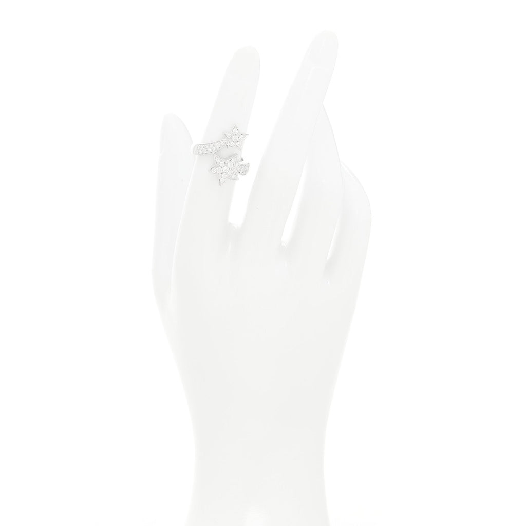 18K White Gold Diamond Comete Geode Ring 49 4.75